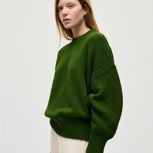 Babaa No 16 Jumper Pine - Gorgeous 100% Organic Cotton Crewneck Women's Sweater